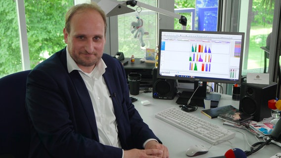 Daniel Kaiser, Leiter der NDR 90,3 Kulturredaktion, in seinem Büro. © NDR 