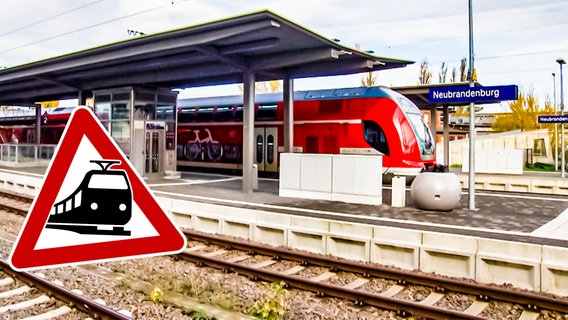 Ein Bahnsteig in Neubrandenburg. (extra 3 vom 15.02.2024 im Ersten) © NDR 