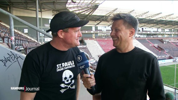 St.-Pauli-Präsident Oke Göttlich wird interviewt von Sebastian Rieck © Screenshot 