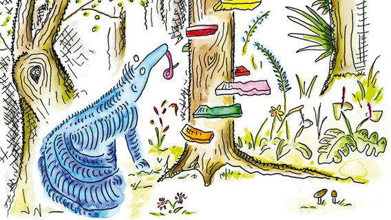 "Regen in'n Kopp" heisst das neue Kinderbuch von Ove Thomsen, das er auf hoch- und plattdeutsch geschrieben hat. Illustriert hat das Buch Melf Petersen. © Melf Petersen Foto: Melf Petersen