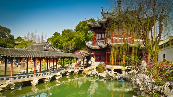 Traditionelle Pavillions im Yuyan Garten in Shanghai © NDR Foto: Mario Savoia