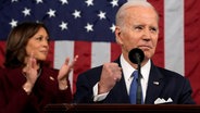 US-Präsident Joe Biden mit Kamala Harris bei der Rede zur Lage der Nation © NARCH/NARCH30 Foto: POOL