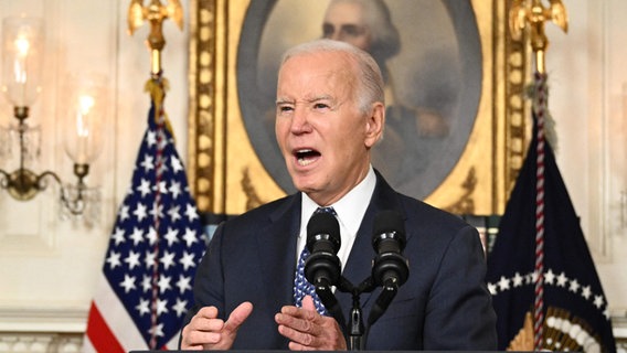 US Präsidente Joe Biden hält eine Rede im Weißen Haus © AFP Foto: Mandel Ngan