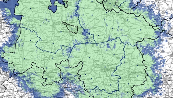 Die Versorgung von DAB+ in Niedersachsen © NDR 