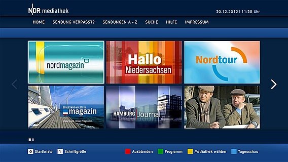 HbbTV - NDR Mediathek © NDR 
