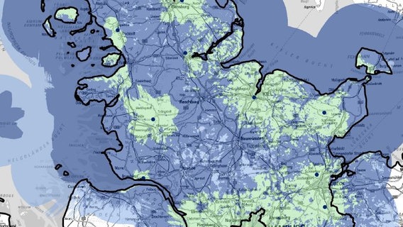 Versorgung von NDR über DVB-T2 HD in Schleswig Holstein und Hamburg  