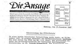 1947: Ausschnitt aus der Ansage © NDR/Gita Mundry 