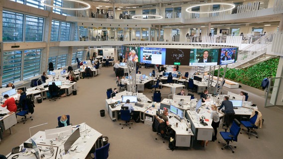 Der Newsroom ARD aktuell in Hamburg-Lokstedt © NDR 