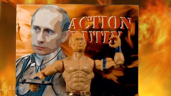 Eine Putin Action-Figur.  