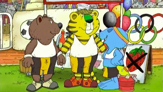 Wie machen die das bloß bei den Olympischen Spielen? Schließlich treten dort nicht nur zwei Wettkämpfer gegeneinander an, sondern viele Mannschaften und Tiere aus aller Welt. Und schon reisen die vier Freunde für Panama nach Griechenland. Wie machen die das bloß bei den Olympischen Spielen? Schließlich treten dort nicht nur zwei Wettkämpfer gegeneinander an, sondern viele Mannschaften und Tiere aus aller Welt. Und schon reisen die vier Freunde für Panama nach Griechenland. © NDR/Papa Löwe Filmproduktion