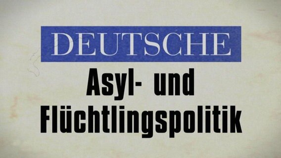 Bild mit der Aufschrift, deutsche Asyl-und Flüchtlingspolitk.  