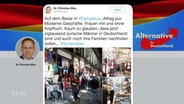 Tweet von AfD-Politiker Dr. Christian Blex aus Syrien.  