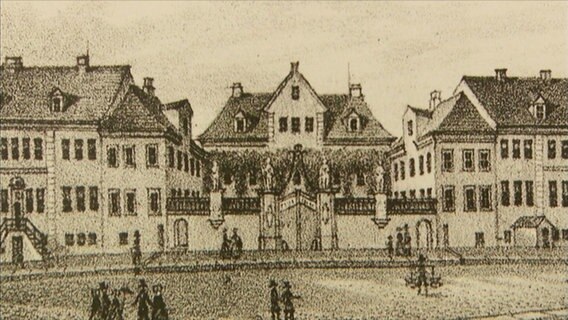 Das Altonaer Christianeum auf einem alten Bild.  