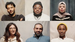 Collage mit den Porträts von sechs Deutschen mit Migrationsgeschichte, die im Panorama-Beitrag zu Wort kommen. © NDR 