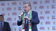 Der türkische Ministerpräsident Erdogan während einer Wahlkampfveranstaltung.  