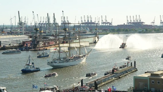 Schiffe beim Hamburger Hafengeburtstag 2024. © Screenshot 