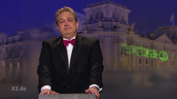 Oliver Kalkofe bei Extra 3 und seiner zweiten Nominierung für den deutschen Satirepreis 2016.  