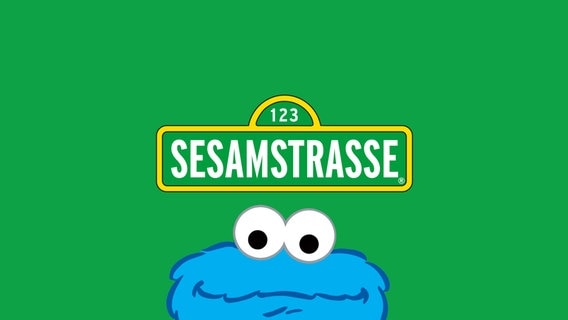 Logo der Sendung Sesamstraße mit dem Krümelmonster  