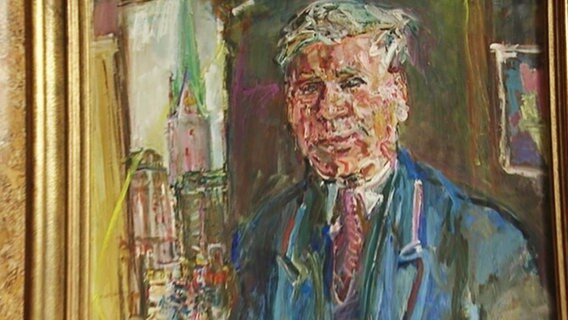 Ein Gemälde des ehemaligen Bürgermeisters Max Brauer  