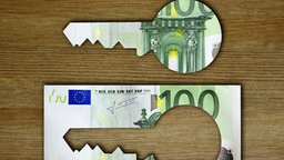 Geldschein mit ausgestanzter Form eines Schlüssels © fotomek - Fotolia Foto: TH0MAS MALYSKA