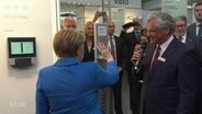 Angela Merkel auf der CeBIT.  