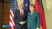 US-Vizepräsident Mike Pence mit Bundeskanzlerin Angela Merkel.  