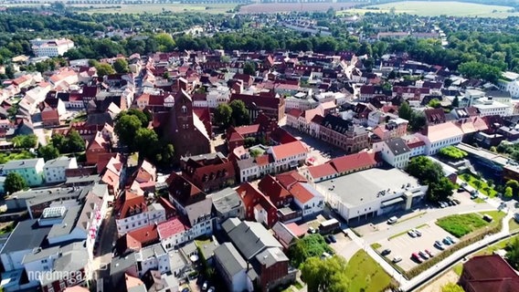 Die Altstadt von Parchim aus der Luft  
