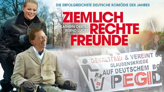 Kathrin Oertel und Bernd Lucke auf einem Filmplakat.  