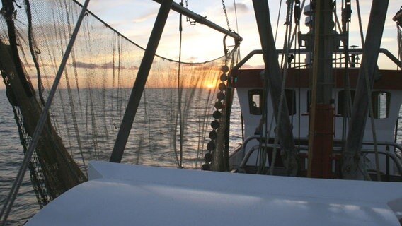 Kutter vor Sonnenuntergang © © NDR/Thoralf Grospitz & Jens West 