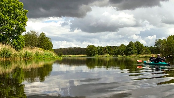 Ein Paddelboot auf der Peene im Sommer © NDR Foto: Cornelia Wermke