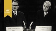 Hans Rindfleisch und Richard Theile als ARD-Vertreter auf dem Podium bei einm EBU-Treffen 1963  
