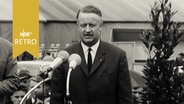 Wilfried Hasselmann, neuer Ernährungs- und Landwirtschaftsminister in Niedersachsen, bei einer Rede 1965  