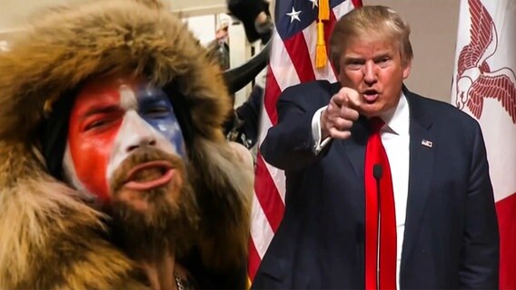 Donald Trump und der QAnon-Büffelmann  
