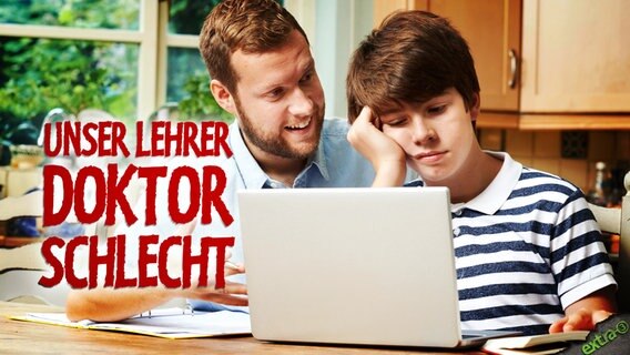 Unser Lehrer Dr. Schlecht beim Homeschooling  