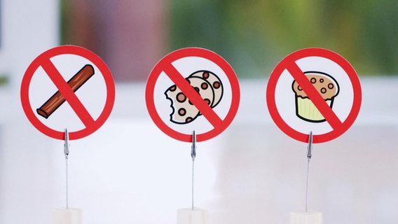 Süßware verboten-Schilder.  