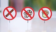 Süßware verboten-Schilder.  