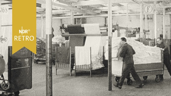 Halle einer Textilfabrik in Nordhorn 1965  