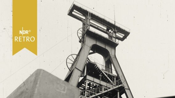 Förderturm in Eisenerzgrube bei Vechta 1963  