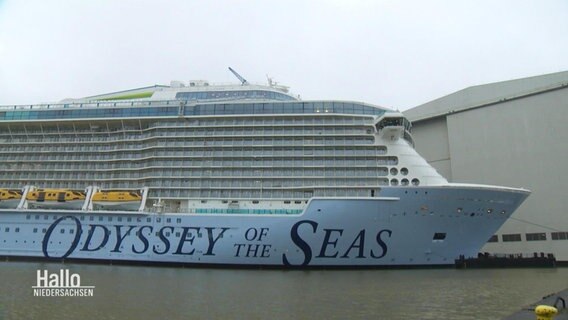 Kreuzfahrtschiff "Odyssey of the seas" von der Seite gesehen.  