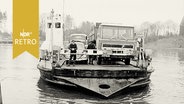 Fähre bringt LKW und PKW über den Nord-Ostsee-Kanal (1964)  
