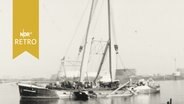 Schwimmkran "Magnus" am Ufer der Elbmündung 1965  