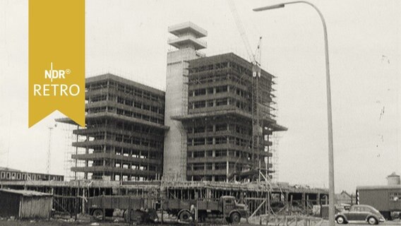 Rohbau von Haus 1 in Lokstedt auf dem Fernsehcampus des NDR 1965  