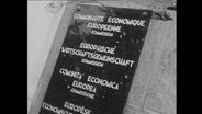 Schriftzug Europäische Wirtschaftsgemeinschaft auf einem Schild.  