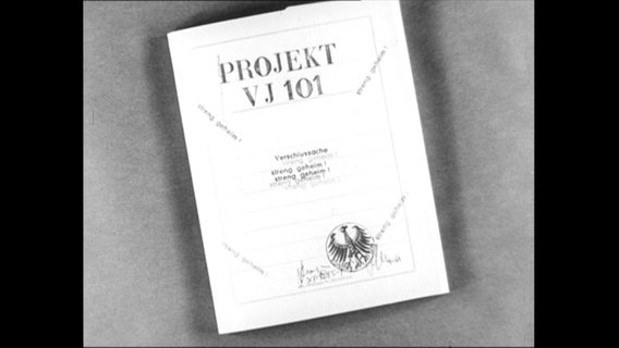 Ein strenggeheimes Dokument mit dem Titel Projekt VJ 101  