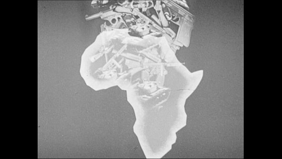 Illustration: Waffen vor dem afrikanischen Kontinent.  