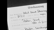 Dokument mit der Überschrift "Urteilsauszug"  