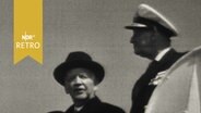 König Frederic von Dänemark und Bundespräsident Heinrich Lübke auf einer Fähre zwischen Puttgarden und Roedby (1964)  
