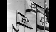 Israelische Flaggen wehen im Wind (Archivbild)  