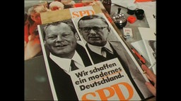 Ein Wahlplakat der SPD mit der Aufschrift "Wir schaffen ein modernes Deutschland"  