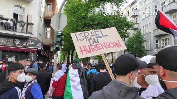 Eine Demonstration gegen Israel in Berlin.  
